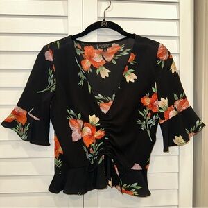 Topshop blousy floral top size US 4